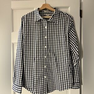 LLBEAN women’s wrinkle free gingham button up XL